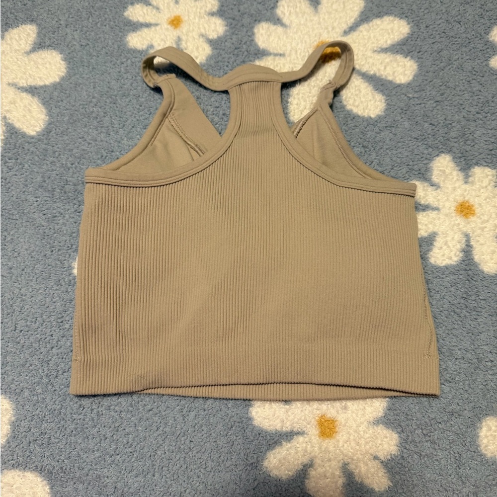 Stylish Pro Fit Tan Crop Top - Picture 2 of 3
